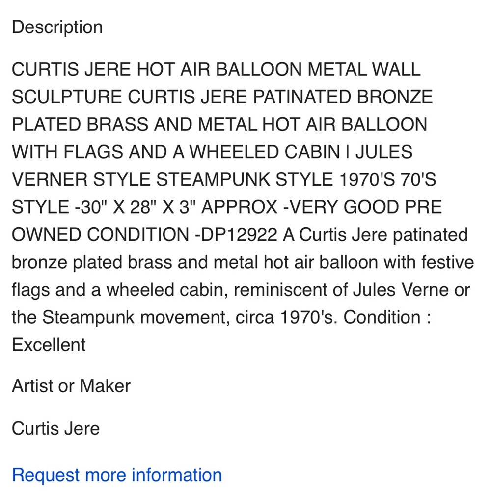 C. Jere Multicolor Hot Air Balloon Sculpture - Picture 3 of 7